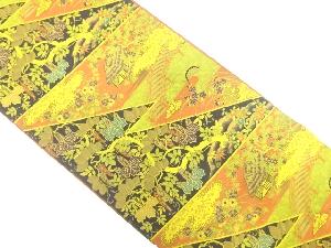 萬葉製　家屋に橋・桐模様織り出し全通袋帯